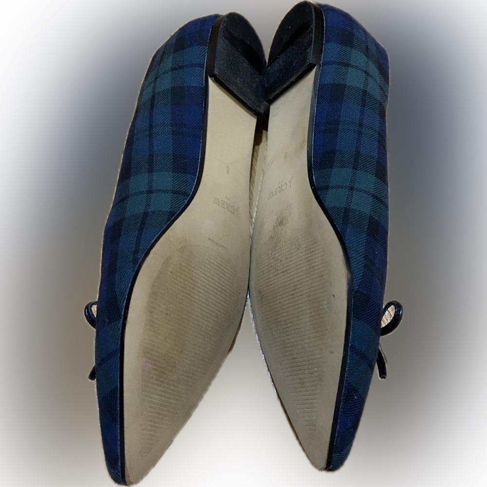 J Crew Black Watch Plaid Pointed
Toe Bow Flats - Picture 6 of 6